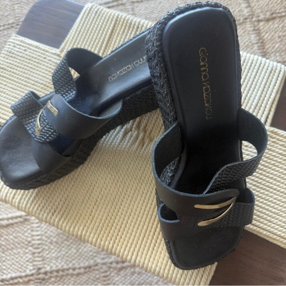 Gianna Kazakou Handmade Greek Black Leather Sandals – Size 40 (Never Worn) - Picture 8 of 8